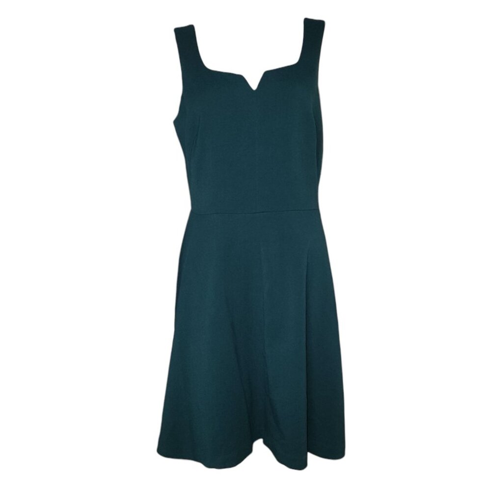 The Limited Dress Womens Size 10 Solid Green Fit Flare Sleeveless‎ Holiday Party